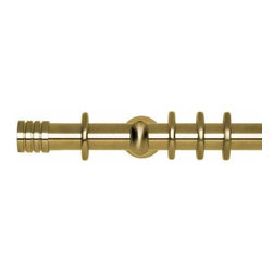 Spun Brass pole, with Stud finial - Curtain Poles
