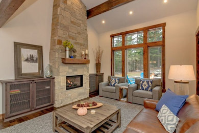 Inspiration for a rustic family room remodel in Other