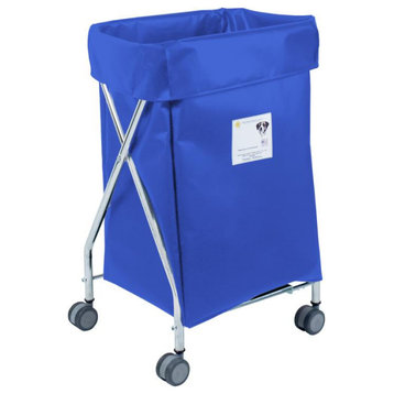 Narrow Collapsible Hamper with Blue Vinyl Bag