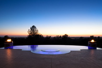 Infinity Edge Pool with Water/Fire Bowls