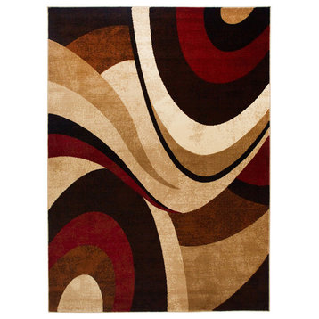 Home Dynamix Tribeca Slade Area Rug 5'2"x7'2", Abstract Brown/Red