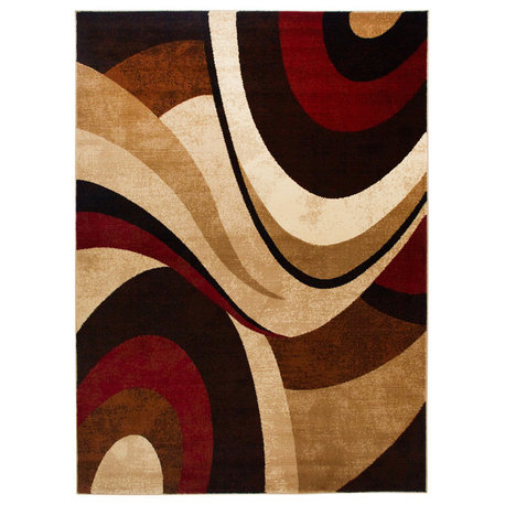 Home Dynamix Tribeca Slade Runner Area Rug 26" x6', Abstract Brown/Red