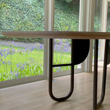 Solid Maple Dining Table with Stainless Steel Legs