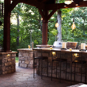 Sunset Hills Woodland Estate Pavilion & Custom Outdoor Kitchen