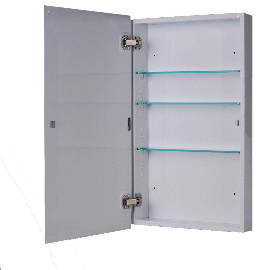 Euroline Medicine Cabinet, 18"x36", Polished Edge, Surface Mounted