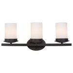 Yosemite Home Decor - Vanity Lights, White Opal Glass, 6.75"x23.5"x9.38" - Hardwire : Yes