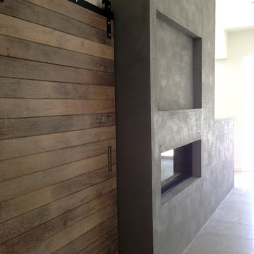 American Clay Fireplace-Modern Concrete finish
