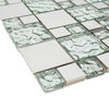 11.75"x11.75" Arya Stainless Steel and Glass Mosaic Tile Sheet, Sliver