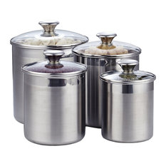 50 Most Por Contemporary Kitchen Canister Sets For 2018 Houzz Cooks Standard 02553 4 Piece Canister Set Stainless Steel Kitchen