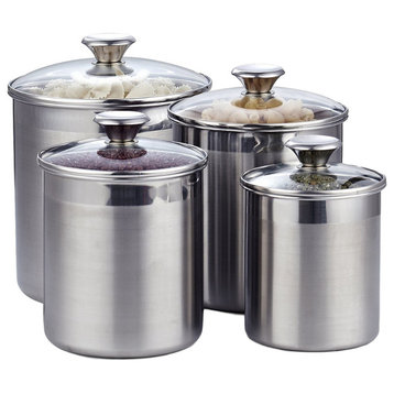 Cooks Standard 02553 4-Piece Canister Set, Stainless Steel