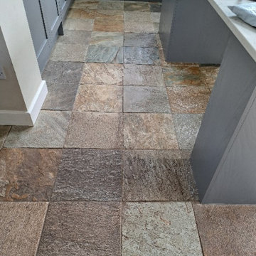 Dull and Lifeless Multi-Coloured Slate Floor Renovated in Wolverhampton
