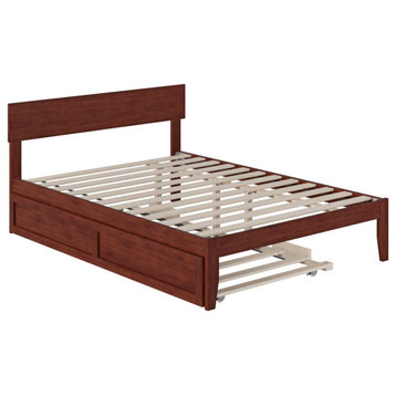 Boston Full Bed With Twin Trundle, Walnut