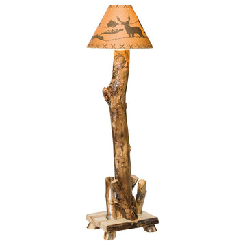 Rustic Aspen Floor Lamp With Shade
