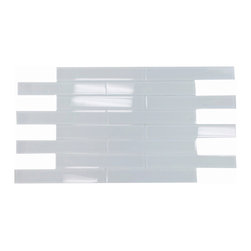 GL Stone Tile - Super White Glossy Subway Glass Tile - Wall And Floor Tile