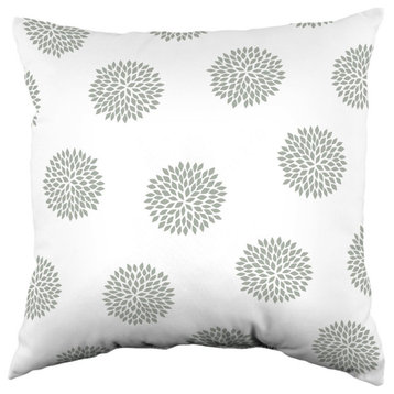 Boho Flowers Double Sided Pillow, Sage, 16"x16"