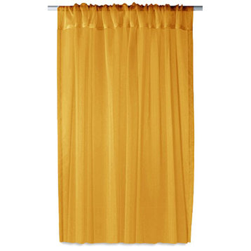 Home Collection Window Treatment Curtain Panel With Rod Pocket, Gold