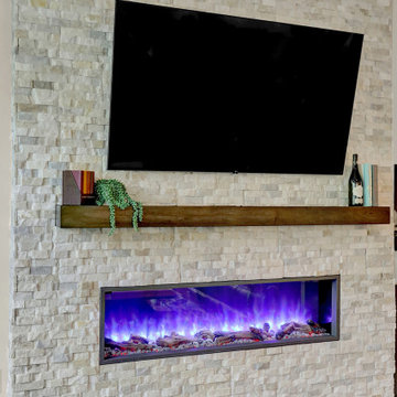 Electric Fireplace, Custom Veneer & Mantle Installation
