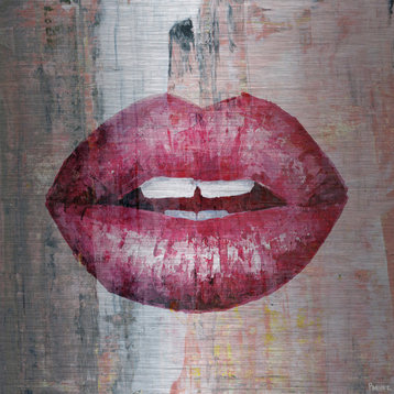 "Fuller Lips" Painting Print on Brushed Aluminum, 18"x18"