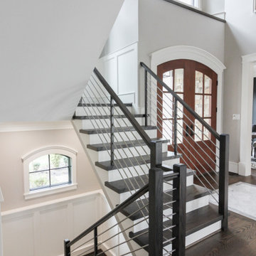 Project #72 | Modern Staircase with Horizontal Steel Rod Railing