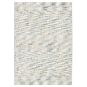 Vibe by Jaipur Living Pierre Trellis Gray and Gold Area Rug 6'7"x9'6"