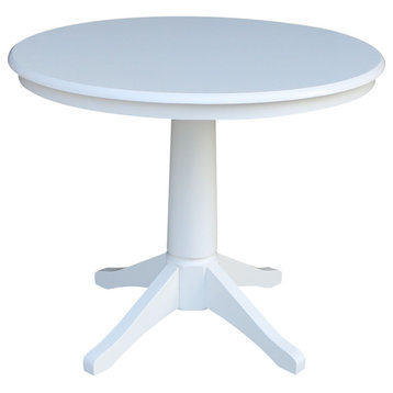Round Top Pedestal Table, White, 36"ch Round
