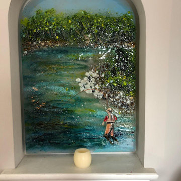 Beach Scene and Fly Fisherman Niche Murals