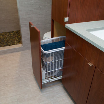 Teal Master Bathroom with Open Shower