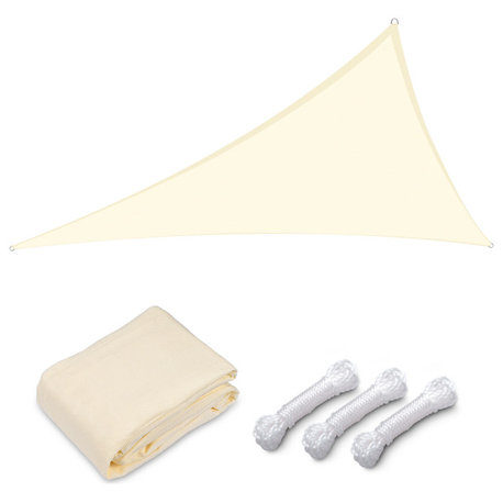 Yescom 25 Ft 97% UV Block Triangle Sun Shade Sail Canopy Cover Net Patio Yard