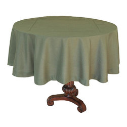 Xia Home Fashions - Double Hemstitch Easy Care Tablecloth, 70" Round, Pine - Tablecloths