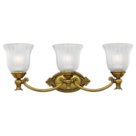 Hinkley Francoise Medium Three Light Vanity, Burnished Brass