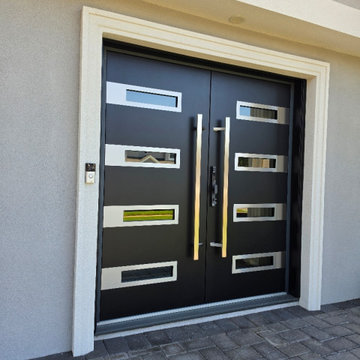 onex 0131 Matte Black, double doors with fingerprint smart lock