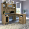 L-Shaped Desk With Hutch, Multiple Cabinets & Open Compartments, Reclaimed Pine