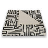Black Maze Lines 50"x60" Coral Fleece Blanket