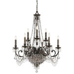Crystorama - Crystorama 5168-EB-CL-MWP Vanderbilt - Twelve Light Chandelier - Named for American aristocracy, our Vanderbilt collection includes style and class. The Victorian-style collection is finished in a rich English bronze and adorned with clear hand polished crystal jewels.Vanderbilt Twelve Light Chandelier Clear Hand Cut Crystal *UL Approved: YES *Energy Star Qualified: n/a *ADA Certified: n/a *Number of Lights: Lamp: 6-*Wattage:60w Candelabra bulb(s) *Bulb Included:No *Bulb Type:Candelabra *Finish Type:English Bronze