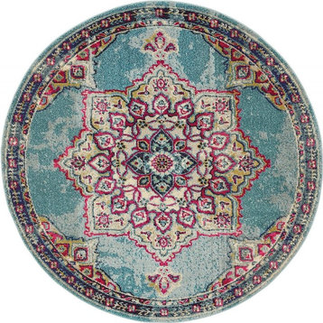Traditional Dauphine 6' Round Tidal Area Rug