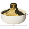 8" Elegance Ceramic Decorative Vase With Gold Accents