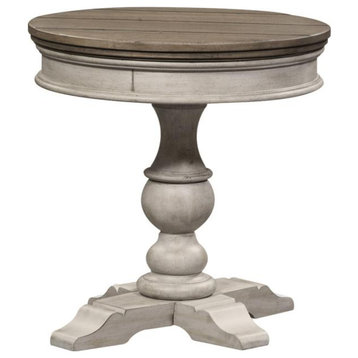 Round Pedestal Chair Side Table