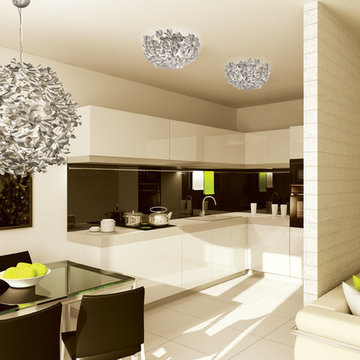 Varaluz Pinwheel 9-Light Pendant Installed above Kitchen Table and Varaluz Pinwh