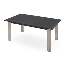 Orione Satin Nickel Extension Dining Table | Black - Dining Tables