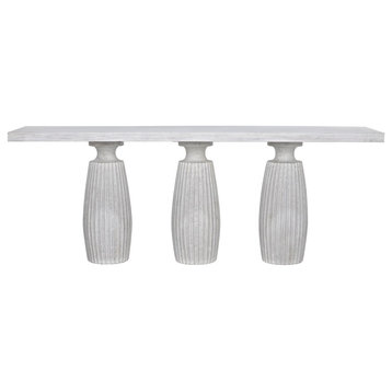 NOIR Furniture - Evelyn Console, White Wash - GCON373WH