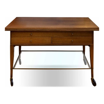 PAUL MCCOBB WALNUT BAR CART/SERVING CART FOR CALVIIN FURNITURE