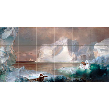 Tile Mural Seascape iceberg ocean water ice Backsplash 4.25" Ceramic Matte