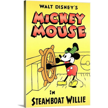 "Steamboat Willie (1928)" Wrapped Canvas Art Print, 24"x36"x1.5"