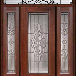 Prehung Sidelights-Transom Door 80 Fiberglass Courtlandt Full Lite - Front Doors