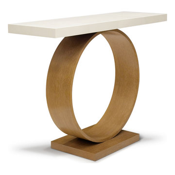 Parchment & Cerused Oak Console Table