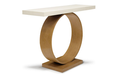Parchment & Cerused Oak Console Table