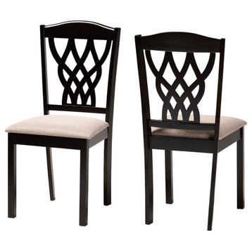 Katinka 2-Piece Dining Chair Set, Sand/Dark Brown