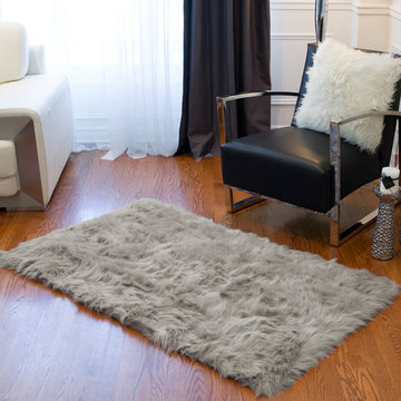 Hudson Faux Fur Rug - Grey 3x5