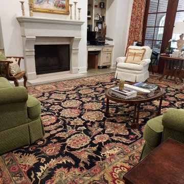Living Room Design charmed with our 12x18 embassy, oversized rug!