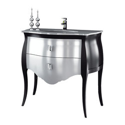 Macral Paris 37" vanity set. Black-silver. - Bathroom Vanities And Sink Consoles